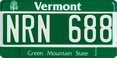VT license plate NRN688