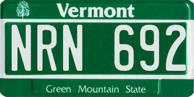 VT license plate NRN692