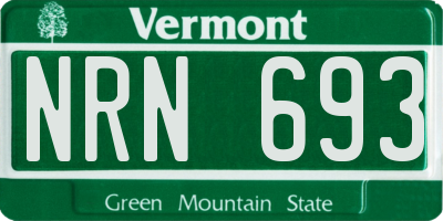 VT license plate NRN693