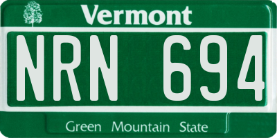 VT license plate NRN694