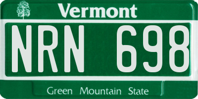 VT license plate NRN698