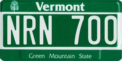 VT license plate NRN700