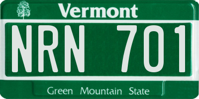 VT license plate NRN701
