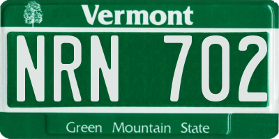 VT license plate NRN702
