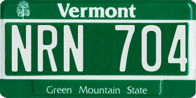 VT license plate NRN704