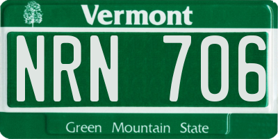 VT license plate NRN706