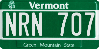 VT license plate NRN707