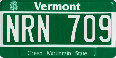 VT license plate NRN709