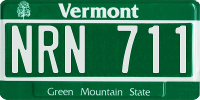 VT license plate NRN711