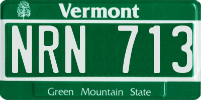 VT license plate NRN713