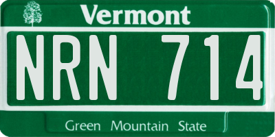 VT license plate NRN714