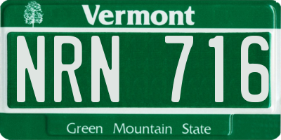 VT license plate NRN716