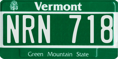 VT license plate NRN718