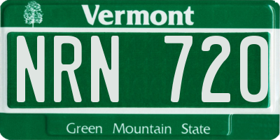 VT license plate NRN720
