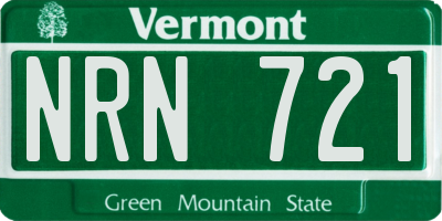 VT license plate NRN721