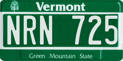 VT license plate NRN725