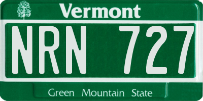 VT license plate NRN727
