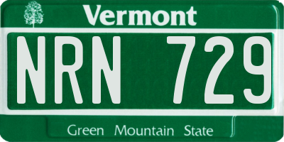 VT license plate NRN729