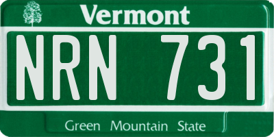VT license plate NRN731