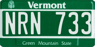 VT license plate NRN733