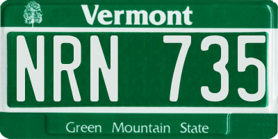 VT license plate NRN735