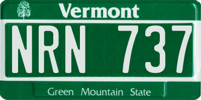 VT license plate NRN737