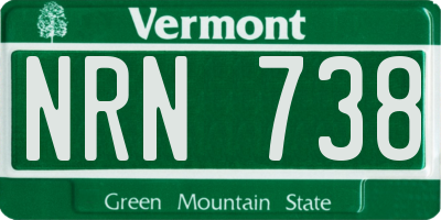 VT license plate NRN738