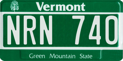 VT license plate NRN740