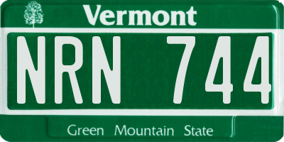 VT license plate NRN744
