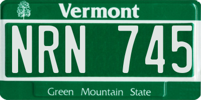VT license plate NRN745