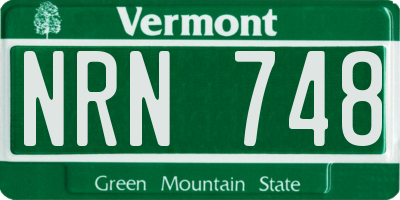 VT license plate NRN748