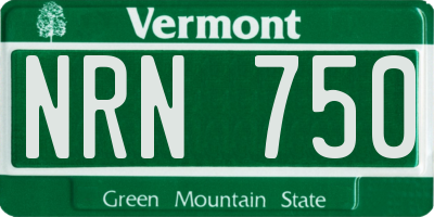 VT license plate NRN750