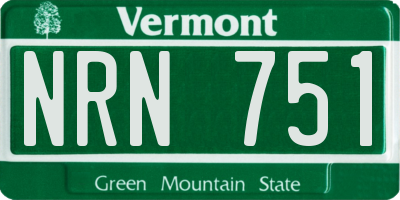 VT license plate NRN751