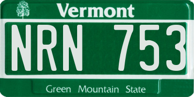 VT license plate NRN753