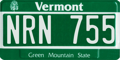 VT license plate NRN755