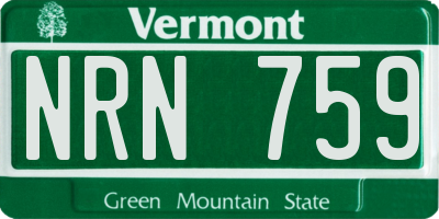 VT license plate NRN759