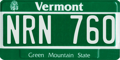 VT license plate NRN760