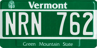 VT license plate NRN762