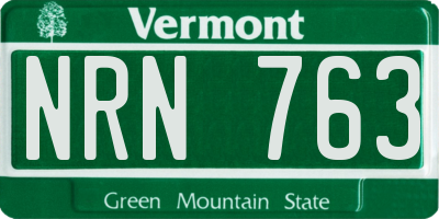 VT license plate NRN763