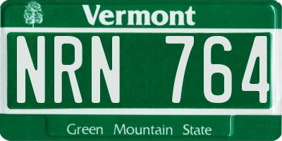 VT license plate NRN764