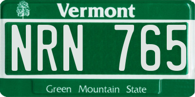 VT license plate NRN765