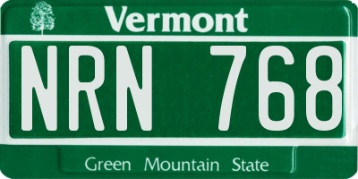VT license plate NRN768