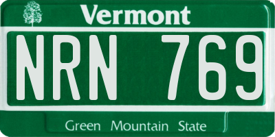 VT license plate NRN769