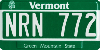 VT license plate NRN772
