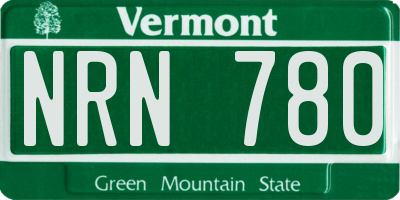 VT license plate NRN780