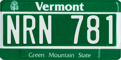 VT license plate NRN781