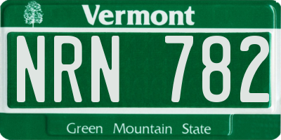 VT license plate NRN782