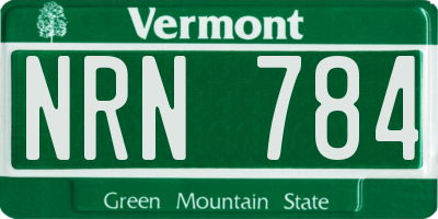 VT license plate NRN784