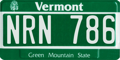 VT license plate NRN786