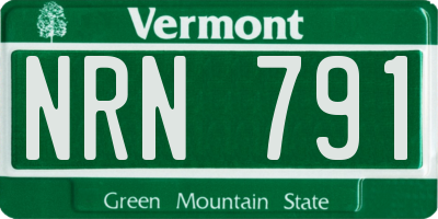 VT license plate NRN791